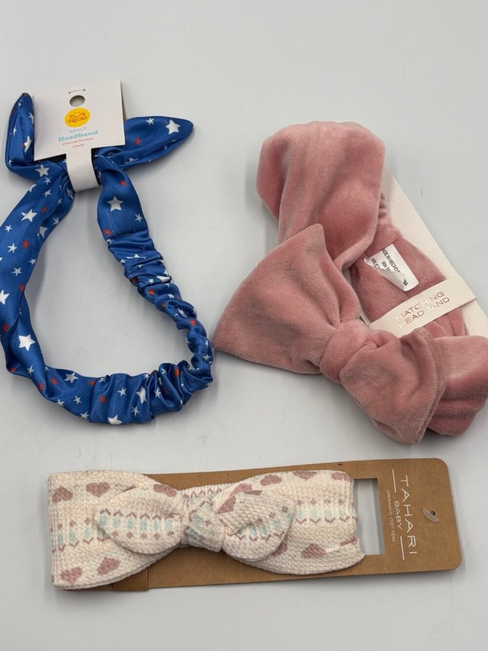 Lot of 3 Women's Headbands Tahari Baby Sun Squad Pink Velvet Stars